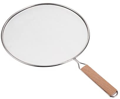Amosfun 1stk Öldeckel Bratpfanne Anti- -verbrühung Spritzschutz Beim Kochen Brat-Spritzer-Bildschirm Ölblocker Für Die Küche Fettschutz Rostfreies Spritzgitter Rostfreier Stahl Silver