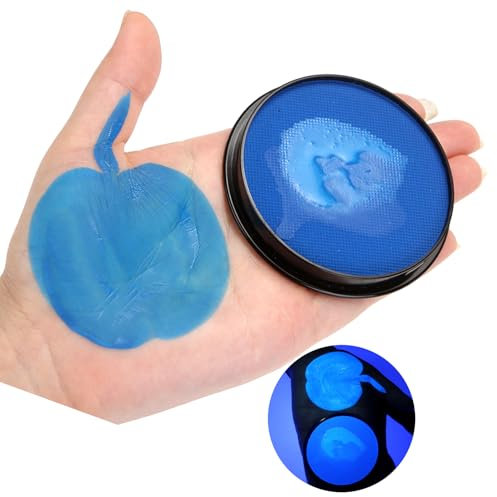Neon Face & Body Paint Kit 30G Fluoreszenzbodypieren-Set Ungiftige Lichtfarben für Halloween Make-up-Party UV-Farben mit Bestem Effekt (BLUE)