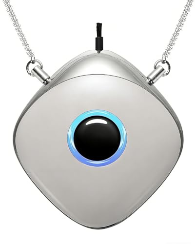 Personal Air Purifier, Chartreey Wearable Air Purifier Necklace, True 120 Million/cm³ High-Speed Negative Ion Generator Eliminates Dust, Pollen, Smoke, Maintenance Free(Pearl White)