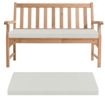 Generisch Bankauflage, Abnehmbarem Sitzkissen Banks, rutschfeste Gartenbank Auflage, Waschbar Sitzauflage Banks für Innen Outdoor Fensterbank Couch ban k Eckbank Auflagen,Weiß,110x50x5cm