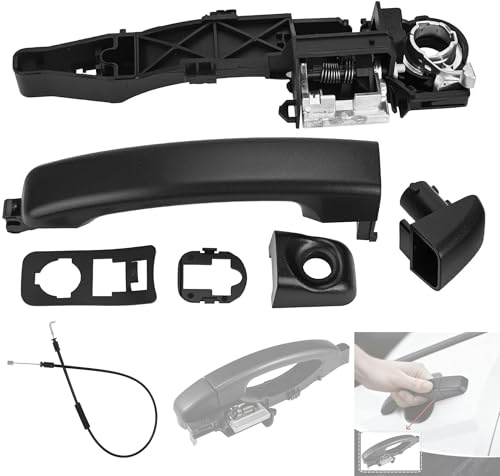 Exterior Door Handle with Cable for Renault Master MK3, Front Right or Rear Left Side Sliding Door Handle Holder with Cable, for VauxHall Opel Movano Nissan NV400, 806068194R,806065415R,8200766683
