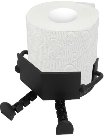 Porte Papier Toilette Noir - Porte-Papier Toilette Pratique et décoratif pour Rouleaux Standard - Design Amusant et Rangement pour Rouleaux de Papier Toilette