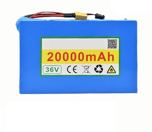 36V 20Ah Elektroroller-Batterie Battery Pack 10S2P Wiederaufladbare Lithium-Ionen-Batterie Mit Ladegerät Ersatz-Lithium-Akkus Für E-Scooter Integrierte Schutzplatine XT60+SM