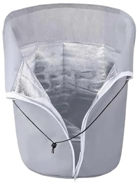 EKalgretrA Pflanzenfrostschutzabdeckungen, Blumentopf-Schutztasche mit Kordelzug und Reißverschluss, strapazierfähiger Schatten for den Gartenblumentopf im Freien Palmenwurzelschutz(Grey)