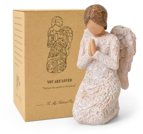 NANAOUS Taufgeschenk für Mädchen, Konfirmation Geschenke Mädchen | Betende Engel Figuren, Kommunion Geschenk, Handbemalte Geformte Statue für Zuhause Tischdekoration