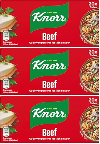Knorr Beef Stock Cubes Adds Rich Flavour to Your Dishes Gluten-free Beef Stock 20x 10 g (Pack of 3)