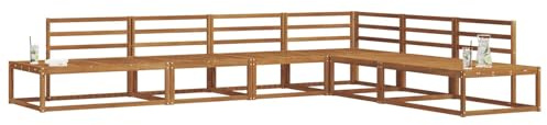 vidaXL Outdoor-Sofagarnitur 6 Stück Natur Massivholz Akazie, Akazienholz-Sofa, modernes Outdoor-Sitzen, robuste Garten- und Terrassensitzgruppe, wetterbeständiges Möbelset für draußen