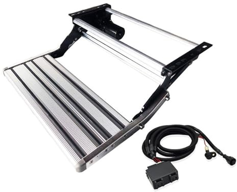 OWOHYG Scaletta Elettrica per Camper con Superficie Antiscivolo, Montaggio Scaletta Camper, Doppia modalità di Controllo, Facile Installazione per Un Accesso Sicuro al Tuo Camper.