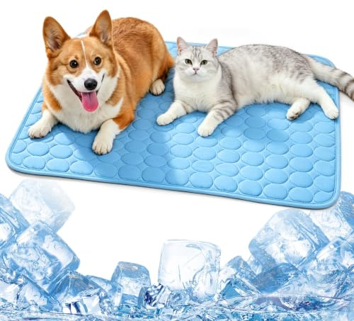 Tapis Rafraîchissant Chat Chien, Fraicheur Auto-Refroidissante(100x75cm,XL) | Couverture Coussin Rafraîchissant pour Chien Chat en Été, Soie Glacée Respirant Tapis Refrigerant, Cooling Mat Dogs and Cats