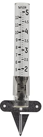 Taylor Mountable Glass Tube Rain Gauge Medidor de Lluvia de Tubo de Vidrio montable, Transparente