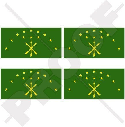 ADYGEA Republik Flagge Adygeya RUSSLAND Russische Föderation 50mm Auto & Motorrad Aufkleber, x4 Vinyl Stickers