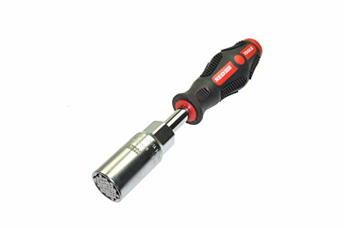 Red Tools Universalnuss Schraubendreher 200mm Länge, 3/8 Zoll Aufnahme am Griff, Universal-Nuss 9 bis 21 mm, Federgelagerte Stahlstifte