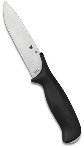 Spyderco Zoomer FB42GP Messer mit fester Klinge, 13,2 cm CPM 20CV Edelstahlklinge und hochwertiger handgefertigter Lederscheide – PlainEdge