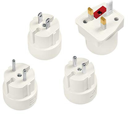 LogiLink PA0186 4 Adaptern für mehr als 100 Länder geeignet für Südeuropa, Commonwealth Länder, englischer -/amerikanischer Stecker