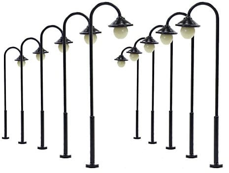 Evemodel LYM12 Model Eisenbahn Beleuchtung 1:87 Spur H0 Lamppost Lampe Strasse Licht LEDs 55mm