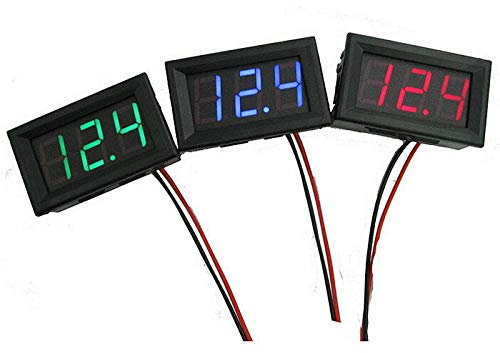 BI-TOOL Panneau d'affichage numérique LED 2 fils DC 4,7-30 V Panneau LED Affichage numérique Voltmètre pour voiture et moteur (affichage bleu)
