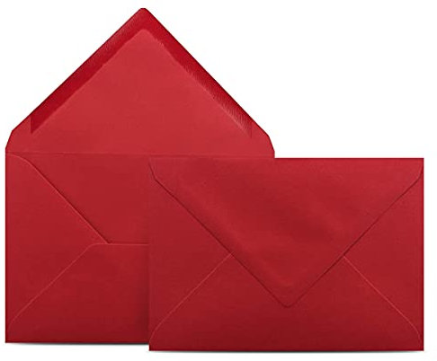 500 Briefumschläge DIN C6 Kirschrot Rot - 11,4 x 16,2 cm - Kuverts mit 80 g/m² Nassklebung spitze Klappe - Umschläge ohne Fenster - Colours-4-you