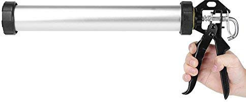 Ausla Silicone Combi Gun, Aluminum Tube Silicone Caulking Gun 600ml Caulk Tool with 10 Nozzles 1pc