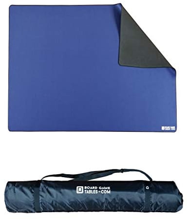 Brettspiel-Spielmatte, 90 x 150 cm, dick, super gepolstert, genähter Rand, wasserabweisend, mit Tragetasche, für Tisch-Brettspiele, Kartenspiele, RPG-Spiele (Medium, blau)