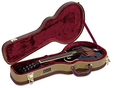 Crossrock Hard Shell Vinyl Tweed Case for F-Style Mandolin-Tweed (CRW620MFTW)