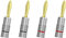 Fosi Audio Bananenstecker 4 Stücke 2 Paar, Vergoldete Lautsprecherstecker Bananenstecker für Passivlautsprecher Stereo Audioempfänger, geeignet für Fosi Audio HiFi Verstärker