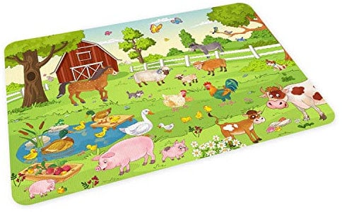 stabiles Vinyl Tischset Bauernhof Kinder Platzset Platzdeckchen - BPA frei - abwaschbar reißfest farbecht - Kita Kindergarten Wimmelbild