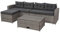 Mendler Poly-Rattan Garnitur HWC-J34, Balkon-/Garten-/Lounge-Set Sitzgruppe Sofa, Staufach - grau, Kissen dunkelgrau