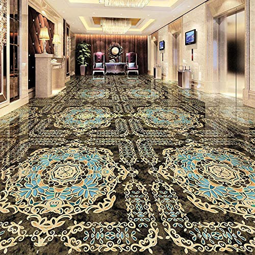 PVC Tapete Europäische Klassische Bodenfliesen Wandbild Wohnzimmer Schlafzimmer Balkonboden Antiker Backstein Marmor 3D Wasserdichte Aufkleber-150 * 105cm