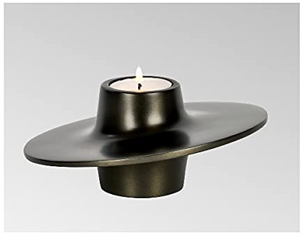 Lambert - Teelichthalter, Kerzenhalter - Proton - Aluminium - dunkel - Bronze - (ØxH) 16 x 7 cm