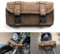 APEBAZY Motorrad Gabeltasche, Universal Lenker Werkzeugtasche Roll Barrel Bag Braun PU Leder Seitentaschentasche Dekorativ mit Nieten Für Sissy Bar Heckträger (Braun)