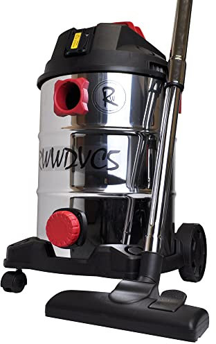 RocwooD Wet And Dry Vacuum Cleaner 30L Stainless Steel Tank Hoover 1400W 230 V Cleaning Vacuum With Blow Function Light & Portable Power Tool Socket Powerful Tub HEPA Filter For Carpet & Hard Floor