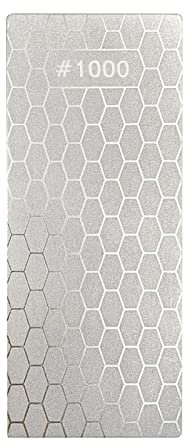 PW TOOLS Pierre à aiguiser diamantée, Grain 1000, Pierre à aiguiser diamantée, Pierre d'établi Professionnelle pour la Cuisine, affûtage des Bords émoussés ou fatigués, 5,9 x 2,48