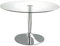 Vente-unique-Mesa de Comedor Redonda Nolan - Cristal Templado y Metal Cromado