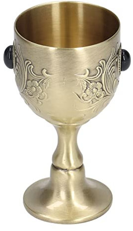 Copas Cáliz Aleación de zinc Grabado Patrón de flores Estilo vintage Proceso de pulido Amplia aplicación Copa Copa de oro, tazas de agua bendita