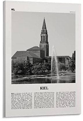 Kieler Druck Schwarz und Weiß, Kieler Wandkunst, Kieler Poster, Kieler Foto, Kieler Wanddekoration, Kieler Karte, Germa-Kunst-Wanddekoration, Poster, Familie, Bar, Poster, Garage, Café, Kunst, Schild,
