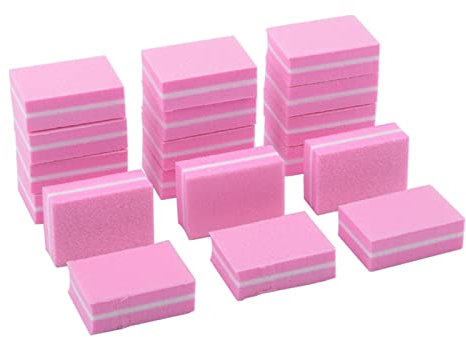 luoshaPUCY 20 Pezzi Buffer per Unghie, Levigatura File Strumento Buffer Blocco a Doppia Faccia, Adatti per Unghie in Gel e Unghie Acriliche(Rosa)