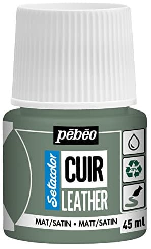 Pebeo - Setacolor Cuero - Pintura acrílica para cuero y polipiel - Personalización de bolsos, zapatos, zapatillas - Resistente a arañazos, dobleces y roces - Acabado mate/satinado -Verde Matcha -45 ml