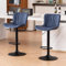 Kidol & Shellder Bar Stools Set of 2 Modern Barstools Adjustable Swivel Faux Leather Counter Stools Wing Back Breakfast Bar Chairs, Purple, 3-5 Mins to Assemble