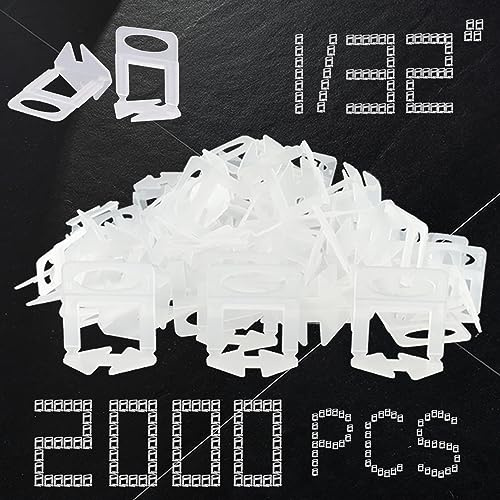 Clip di livellamento per piastrelle da 1/32 distanziatori per piastrelle da 1 mm, set di strumenti per piastrelle 2000 pezzi, sistema di livellamento per piastrelle per installazione professionale in