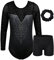 ZNYUNE gymnastikanzug hose mädchen turnanzug Ärmellos/langarm turnkleidung mädchen gymnastik Tumbling Tanz hose B203 SequinBlack 6A