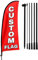 QSUM Bandera de plumas personalizada, bandera publicitaria sin viento de 7 pies con kit de poste, estaca de tierra, letrero de bandera personalizada para negocios al aire libre interior
