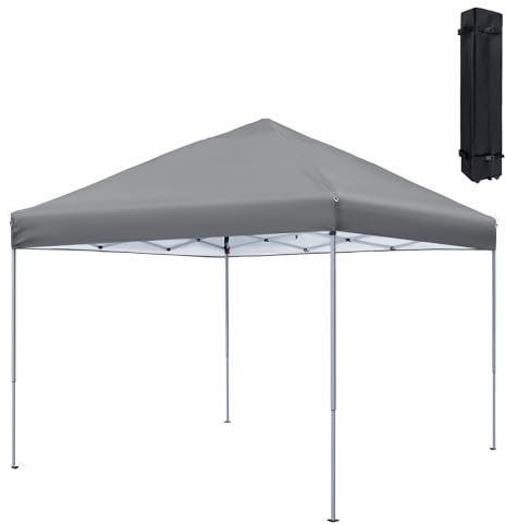 SUBTLETY Pavillon 3x3 Faltpavillon Wasserdicht Gartenpavillon mit Tragetasche Pop Up Gartenzelt Sonnenschutz Partyzelt Klappbare Festzelt Stabile Gartenzelt für Camping Strände Festival (Grau)