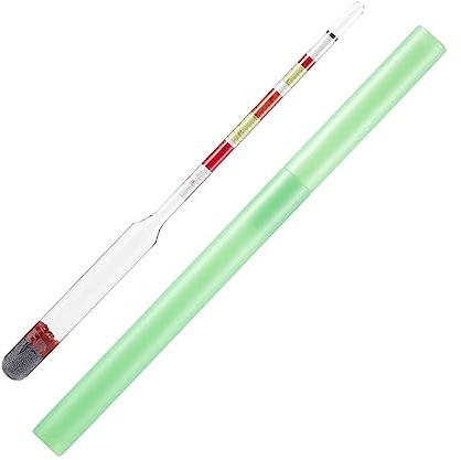 AOKWAWALIY Triple Scale Hydrometer for Home Brew Beer Wine and Juice Alcohol Testing Measures Specific Gravity Potential Alcohol and Brix Easy to Read Brewing Tool