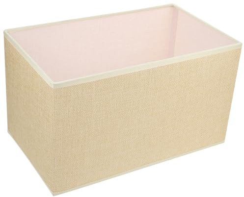 HOMSFOU Pantalla de Tela E27 Pantalla Rectangular para Lámpara Pantalla de Lámpara de Arpillera Reemplazo de Tela Pantalla de Luz para Mesa Lámpara de Pie de Noche Amarilla