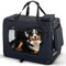 PET VIOLET Hundetransportbox Hundebox Faltbar Auto Transporttasche Hunde Katzen Tragetasche 70x52x50 cm, Schwarz
