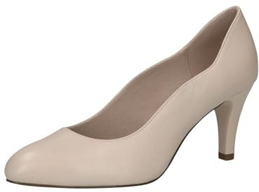 CAPRICE Damen Pumps aus Leder Spitz, Cremefarben (Offwhite Nappa), 39 EU