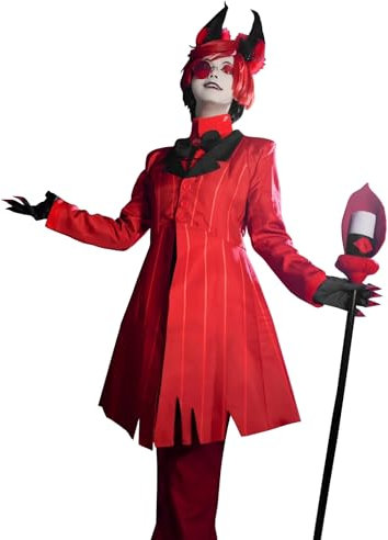 FCCAM Anime Cosplay Hazbin Hotel Cosplay Alastor Cosplay Kostüm Halloween Anzug Set Karneval Kostüm, Alastor,XL