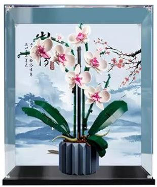 Vitrine transparente en acrylique pour Lego 10311 Orchidées - À assembler soi-même - Étanche à la poussière - 34,8 x 30 x 45 cm (boîte de présentation uniquement) (modèle de pulvérisation arrière de 3