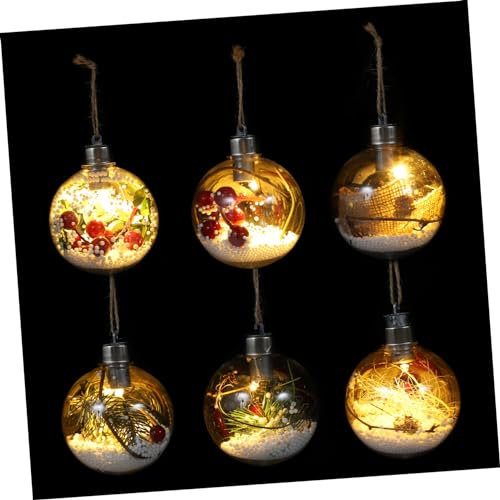 Alipis 6St Weihnachtsdekoration Weihnachtsschmuck zum Leuchten bringen hängende Kugeln weihnachtskugeln Verschiedene größen leuchtende weihnachtskugeln kreative Bälle schicke Bälle
