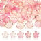 TOAOB 100 Stück Kirschblüten Acryl Blumenperlen Goldrand Rosa Blütenblatt Farbverlaufs Perlen für Armbänder für Schmuckherstellung Basteln Ohrringe Halsketten